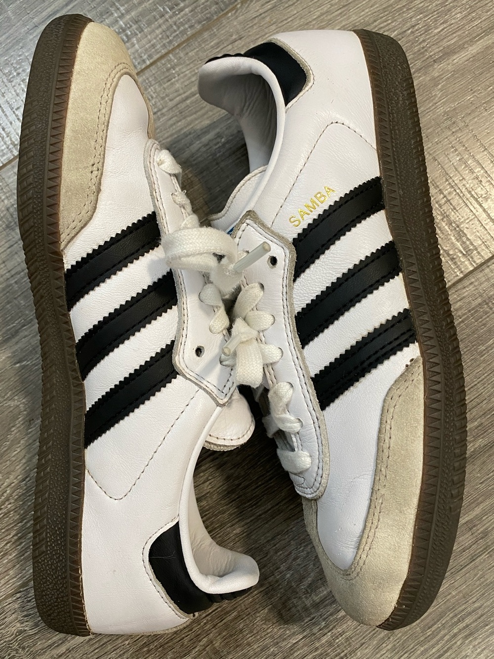 Adidas Samba ADV Skateboarding White Black Gum Sneakers Size 5.5 Men / 6.5 Women